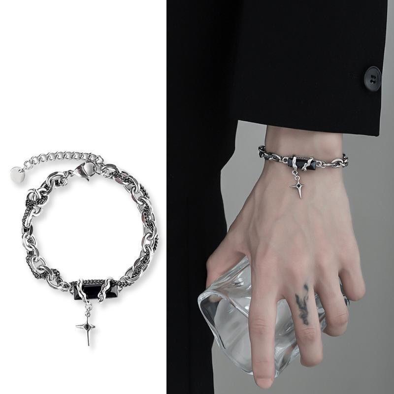 Star-shaped Bracelet with Star-shaped Pendant for Women, A Niche and Sweetly Cool Minimalist Couple's Accessory.