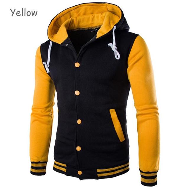 Spring Autumn Men's Hoodies Jacket Boy Baseball Hoodies Coat Fashion Streetwear Slim College Varsity Brand Stylish Veste Homme