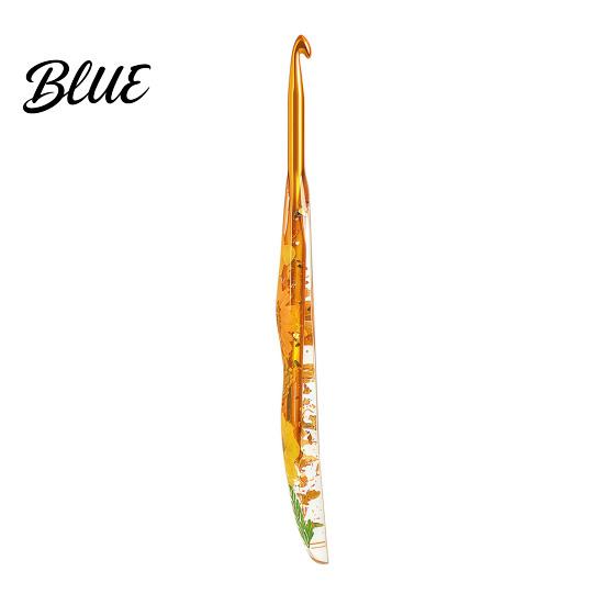 Decorative Crochet Needle Resin Hook for Beginners Crocheting Lovers 2.0mm-8.0mm Ergonomic Smooth Surface with Long Floral Handle Blankets,