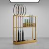 Sports Storage Rack with Basket | Floor-Standing, Badminton Racket Holder, for