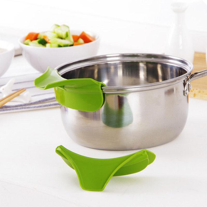 1/2/3PCS Entonnoir de Cuisine,Passoire en Silicone Créative à Clipser pour Casseroles Poêles et Bols,Buse Guide Liquide Anti-Déversement Gadget de Cuisine