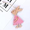 3PCS Natural Wooden Hanging Party Supplies Cute Bunny Wood Crafts Easter Rabbit Easter Ornaments