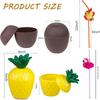 1pcs Tropical Pineapple Coconut Drinking Cup Juice Cups Straw Summer Luau Flamingo Birthday Beach Pool Party Hawaiian Decoration