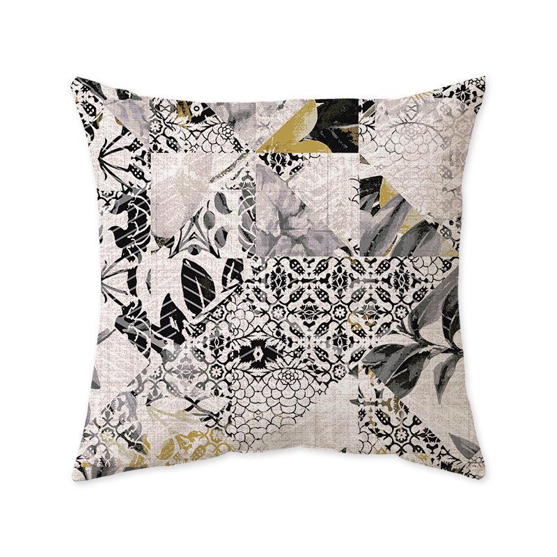 Nordic Geometric Ultra-Soft Cushion Cover, Retro Indian Light Luxury Sofa & Bedroom Lumbar Pillow