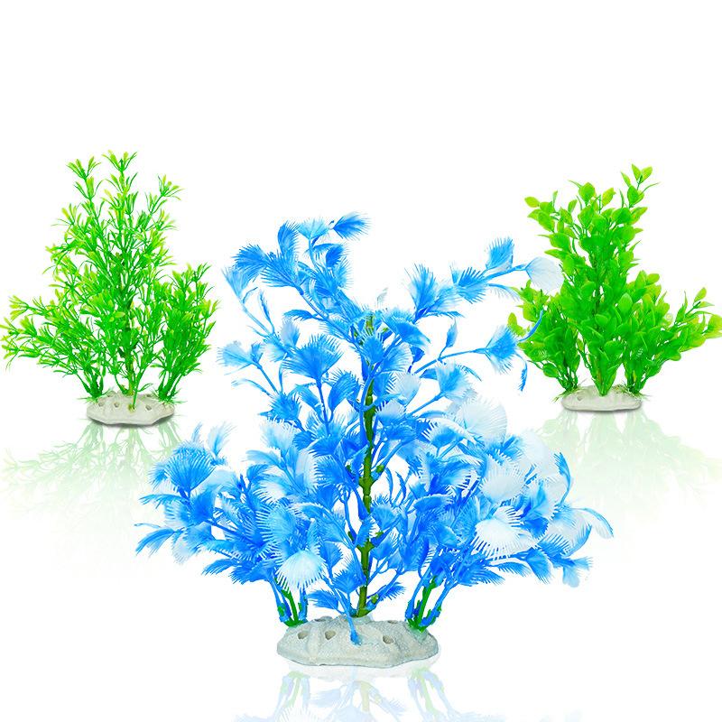 Realistic Plant Fish Tanks Decoration Artificial Plant With Base Aquariums Landscaping Decoration Accessories Underwater Plant