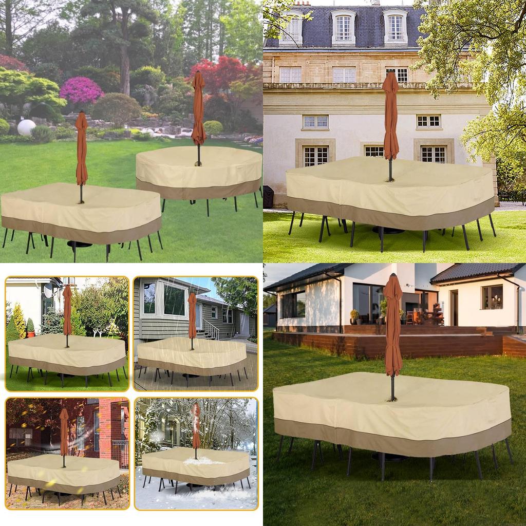 Premium Waterproof Garden Furniture Cover With Umbrella Hole Modern Minimalist Design