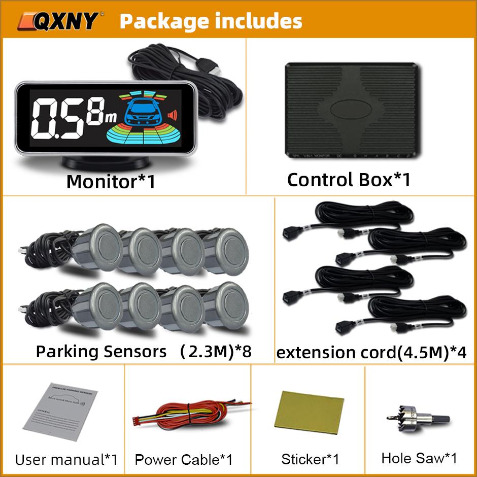 Parking Sensors Kit for Vehile 4 6 8 Parktronic Reversing Front and Rear Car Backup Radar Detector Backing Assistance Sound Aler