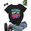 Damen Große Größen Vintage 90er Jahre T-Shirt Party Wie in den 90ern Slogan Retro Grafik Rundhals Kurzarm Themen Event Lässig Ganzjahres