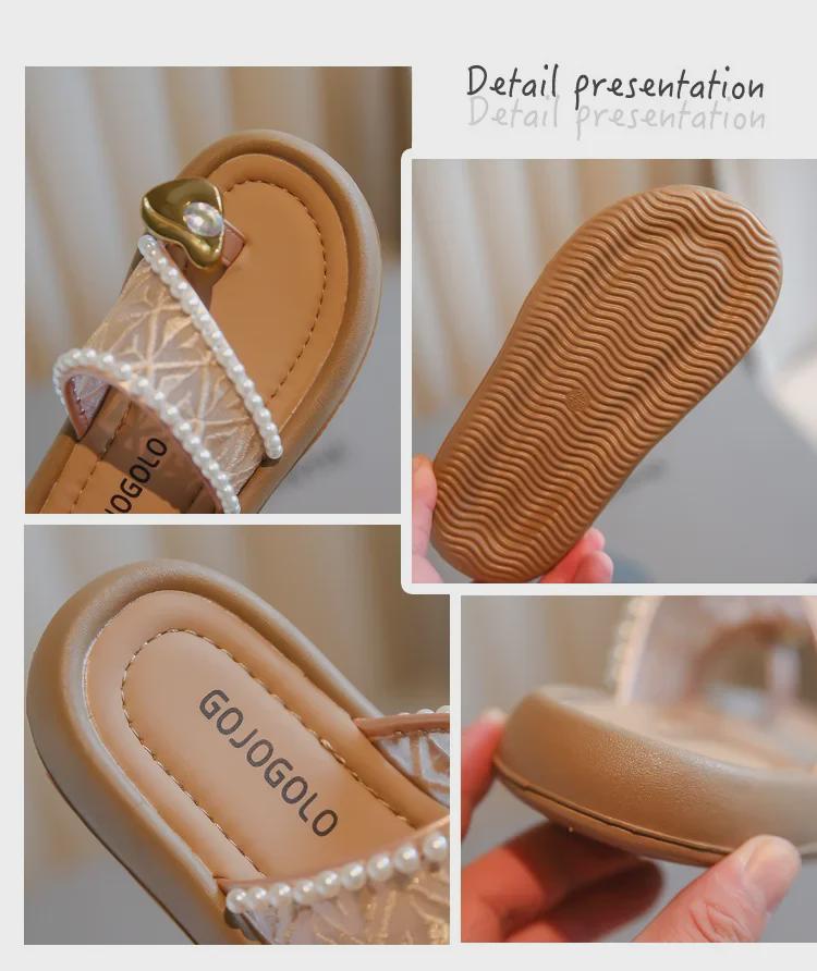 2024 Letní Korejský Styl Vílí Sandály: Venkovní pantofle s otevřenou špičkou a protiskluzovou podrážkou pro dívky