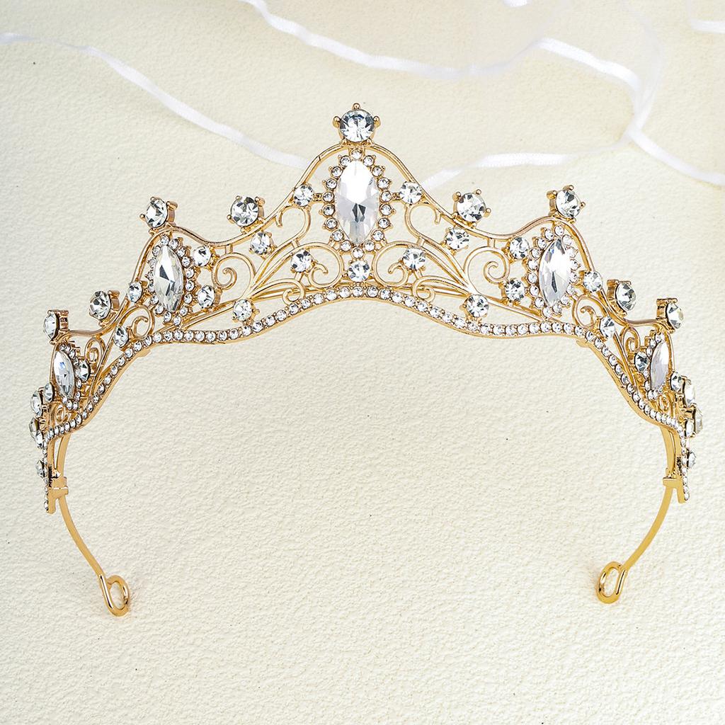 New Fashion Crown Baroque Rhinestone Hair Crown for Women Festive Party Headdress Halloween Hair Accessories Bridesmaid Gifts