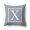 Polyester Pillow Case Gray Base Literary Home Car Decoration 26 English Letter Cushion Car Cushion Cover