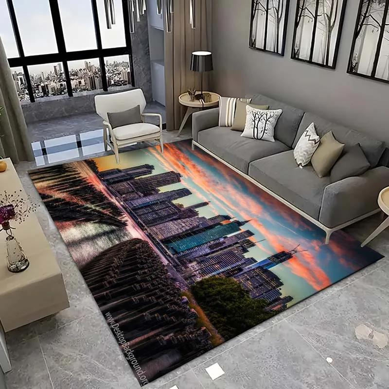 New York City Floor Mat Urban Landscape Rug Modern Cityscape Carpet for Living Room Bathroom Mat Doormat for Bedroom Home Decor