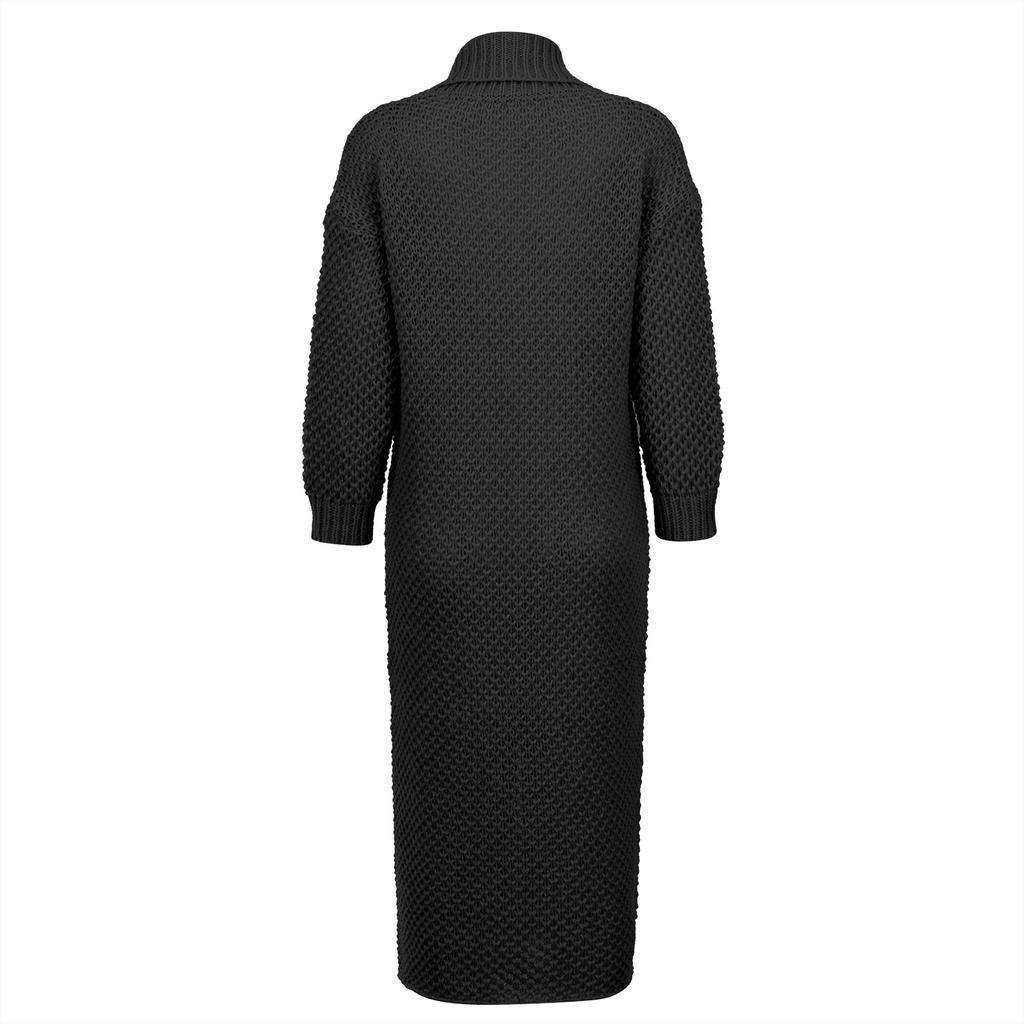 Women's Winter Long Lapel Warm Sweater Loose Knit Cardigan Jacket Solid Color Thick Fashion Sweater Coat