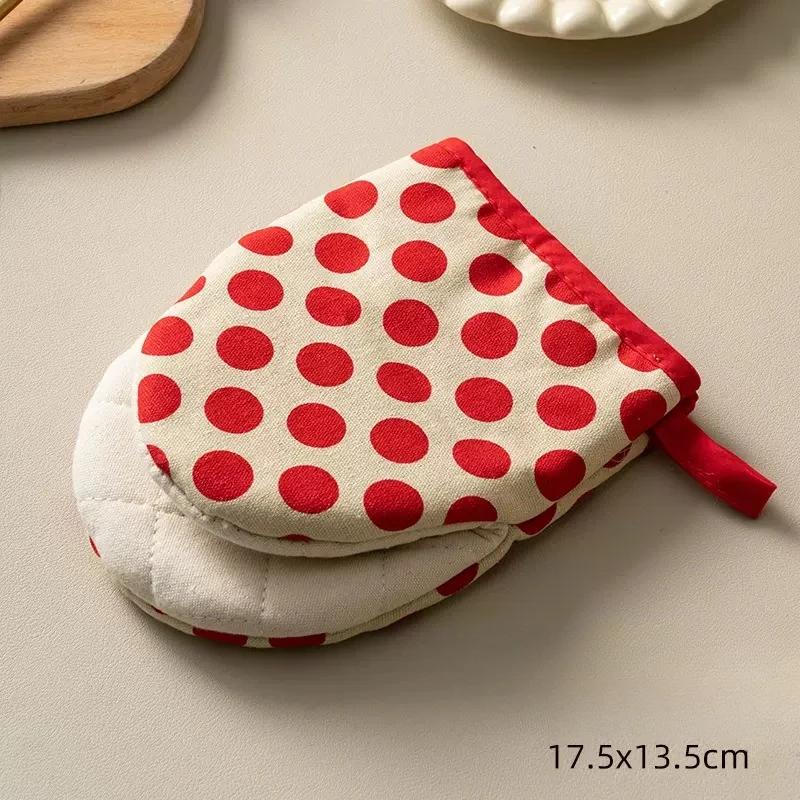 Wave Striped Insulated Heat-resistant Oven Gloves Thick Cotton Sturdy Durable Baking Household Kitchen Microwave Oven Mitts