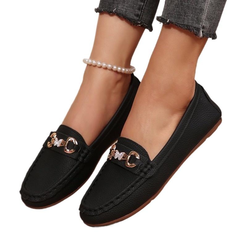 Fashion Ladies Shoes 2025 Brand Slip-on Women's Flats Fashion Metal Decoration Casual Plus Size Light Soft Bottom Flat Low Heels Zapatos