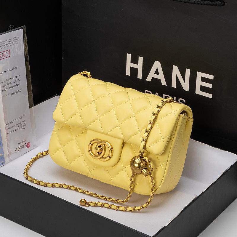 

2025 Женская сумка кроссбоди из натуральной кожи с ромбовидным узором - Классическая квадратная сумка на плечо с цепочкой