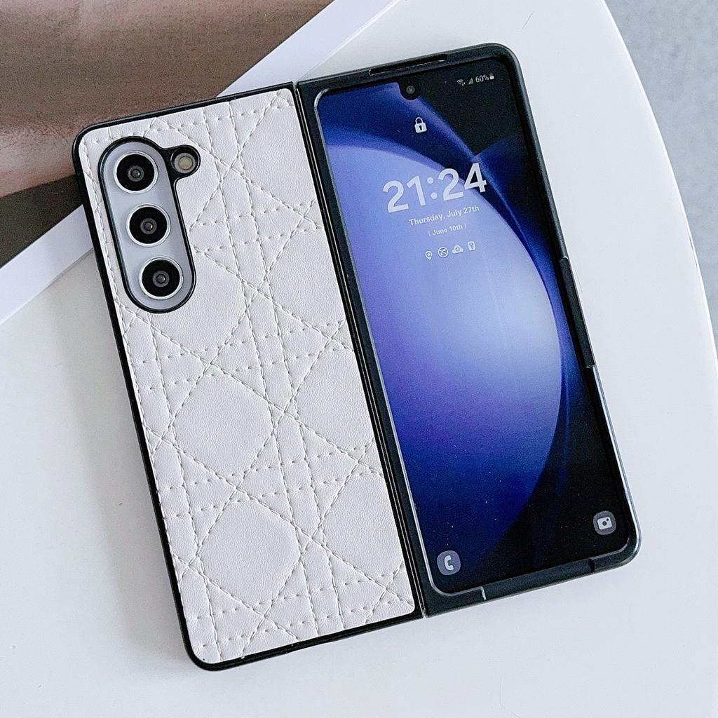 For Samsung Galaxy Z Fold6 5G Case Two-Piece Leather Coated PC Phone Cover Stitching Pattern