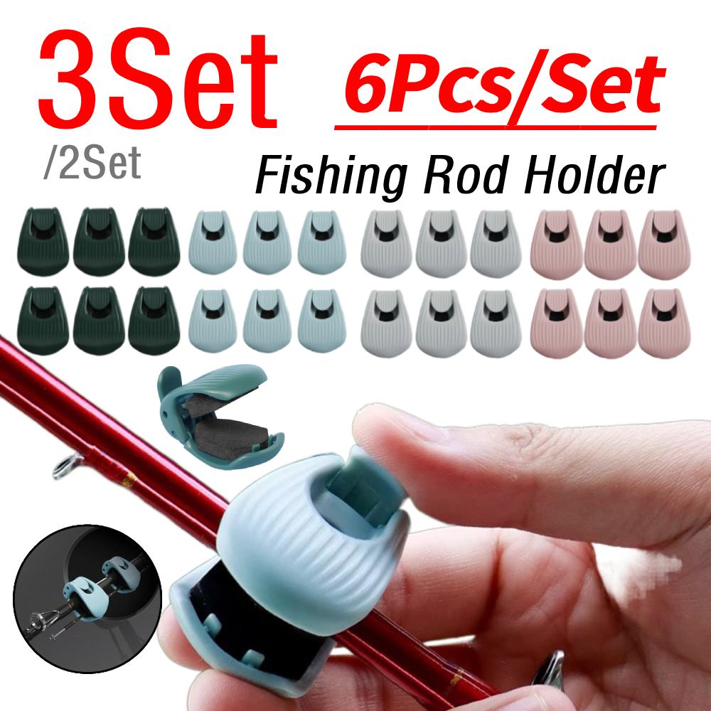 2/3Set 6Pcs/Set Fishing Rod Holder Multifunctional Rod Rack Fishing Rod Holder Fixer Clip For Freshwater Rods Fishing Accessorie
