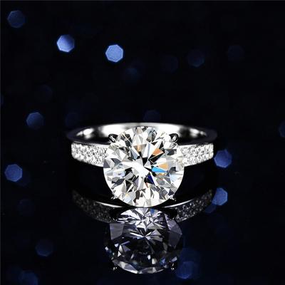 Snubní prsteny z pravého moissanite 5 karátového 14K bílého zlata pro ženy Zásnubní prsteny s vysokým šperkem Eternity Band 925 mincovního stříbra