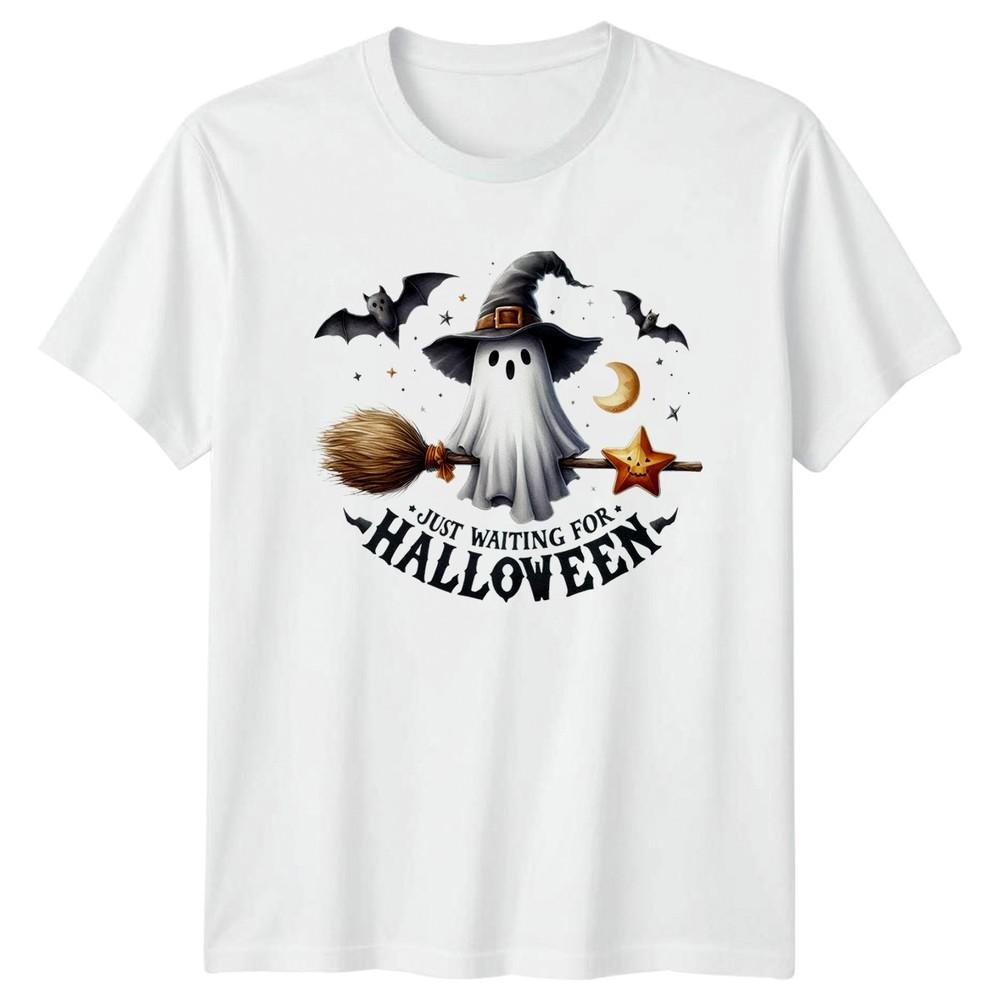 Just Waiting For Halloween TShirt Ghost Witch Halloween Gift For Him And Her S