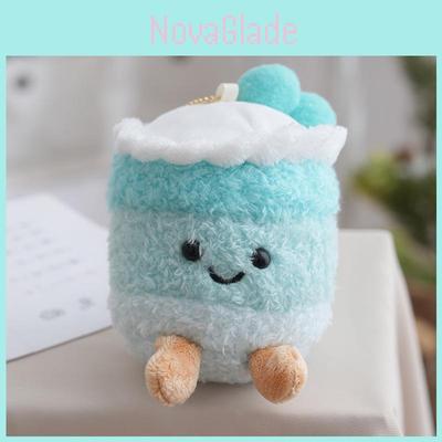 Cute Gradient Cherry Cake Plush Toy With Velvet Fabric For Birthday Gifts