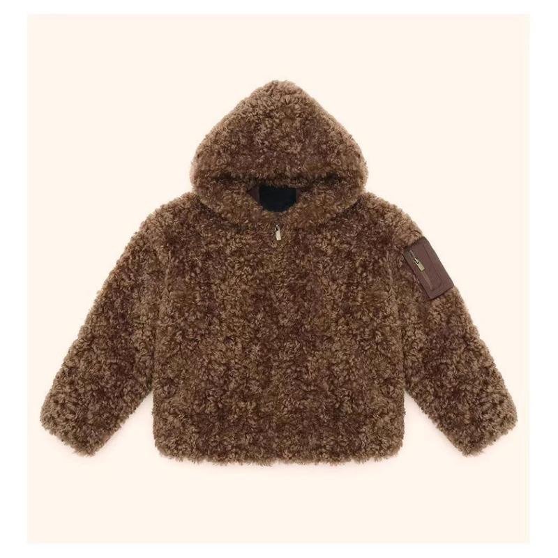 Imitation Lamb Wool Coat Women's New Winter Hooded Thickened Loose High-end Fur Fur Coat Light