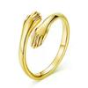 Rinhoo Romantic Love Hug Carved Hand Rings Forever Opening Finger Adjustable Hand Ring For Women Men Fashion Jewelry Gift