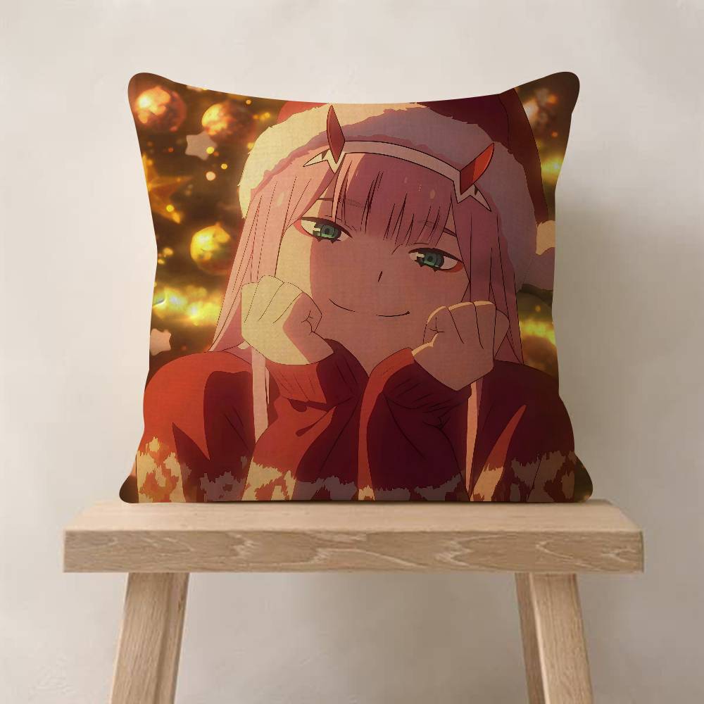 Anime DDarling In The Franxx Cushion Cover Car Throw Pillow Case For Sofa Car Christmas Gift