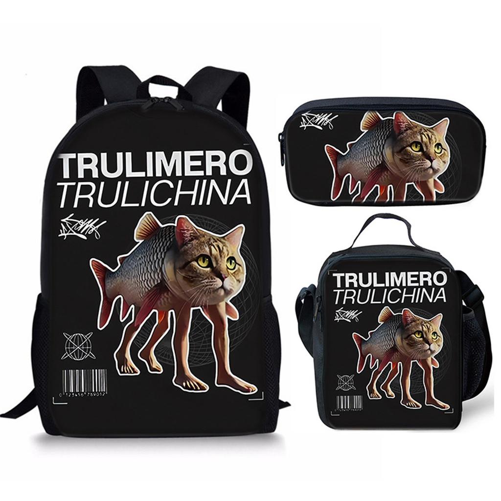 Cartoon Printing Casual Shoulder Bag Junior High School Students Large Capacity Backpacks