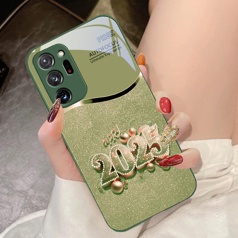 Colorful New Year 2025 For Samsung Galaxy Note 8 9 10 PRO 20 Ultra A01 02 03 Core 04E 4G 12 13 5G Tempering Glass Phone Case