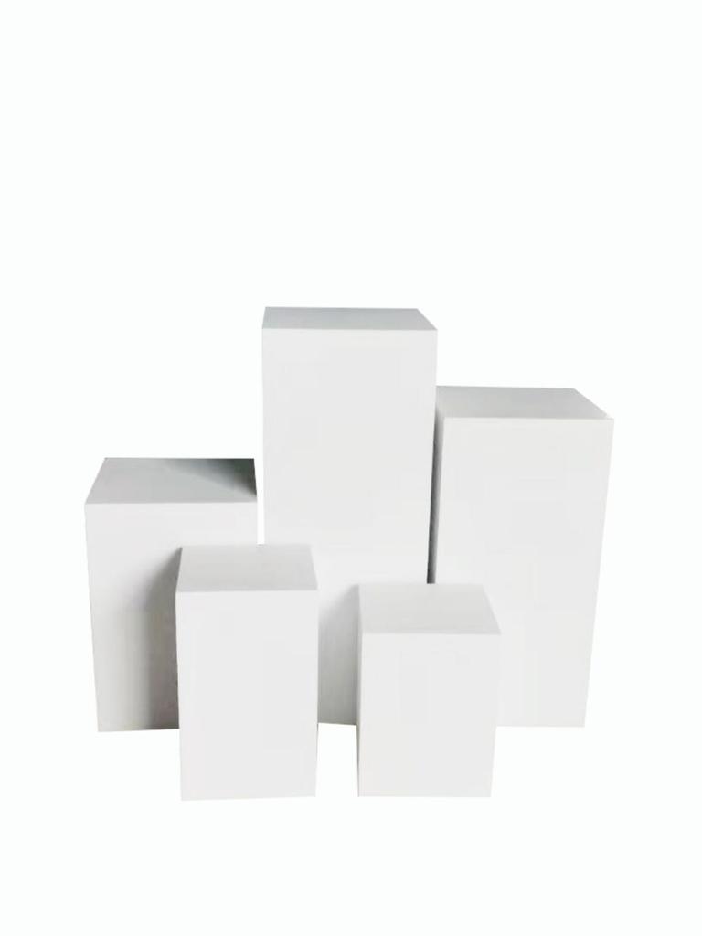 White Wooden Geometric Cube Photography Prop Stand