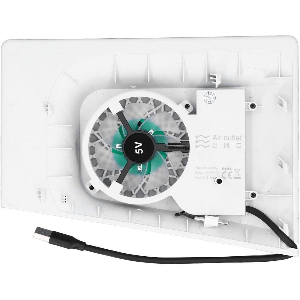 RGB-Lüfter mit Plattenabdeckung für PS5 Slim Digital/Disc, Automatische Geschwindigkeitsanpassung durch Temperatursensor, 3 Lüftergeschwindigkeiten manuell & USB3.0-Hubs, Kühlsystem