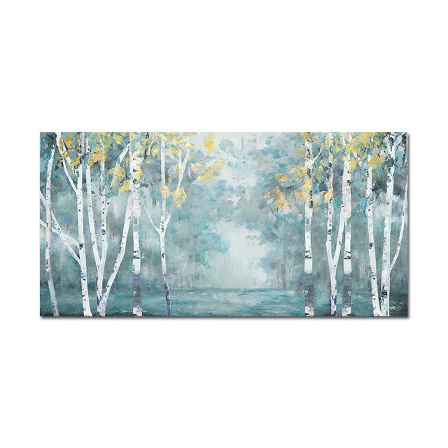 

Скандинавская абстрактная картина маслом березового леса, натюрморт, печать на холсте, постер, настенная художественная картина, домашний декор для гостиной, без рамы 21*30cm