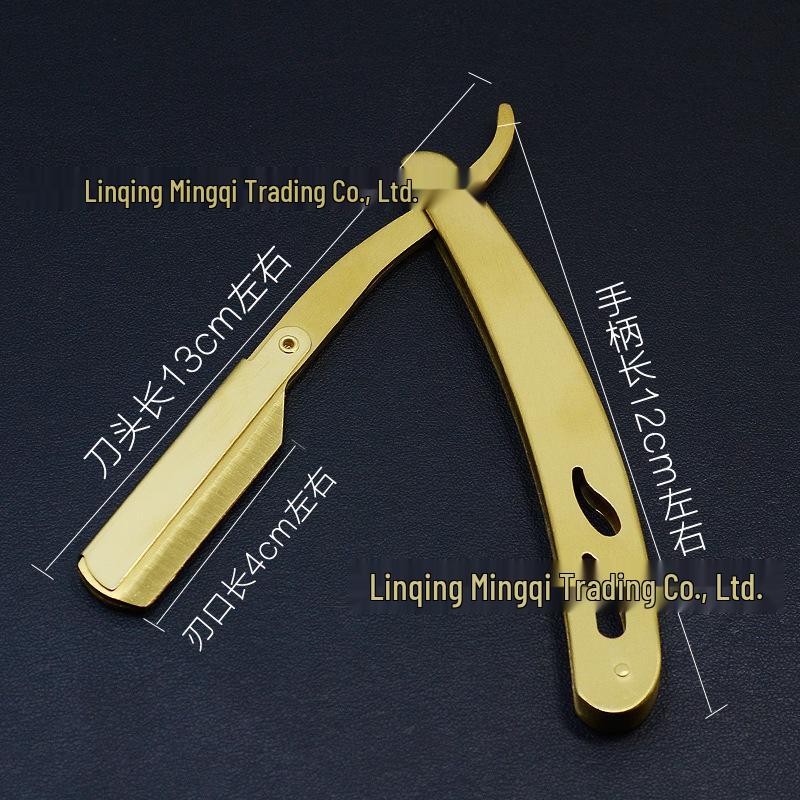 Goldener Vintage-Rasierhobel & Halter für Herrenrasur