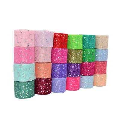 25Yards Baby Shower Glitter Sequin Tulle Roll Fabric Spool Tutu Party Birthday Gift Wedding Decoration Favors Event Supplies