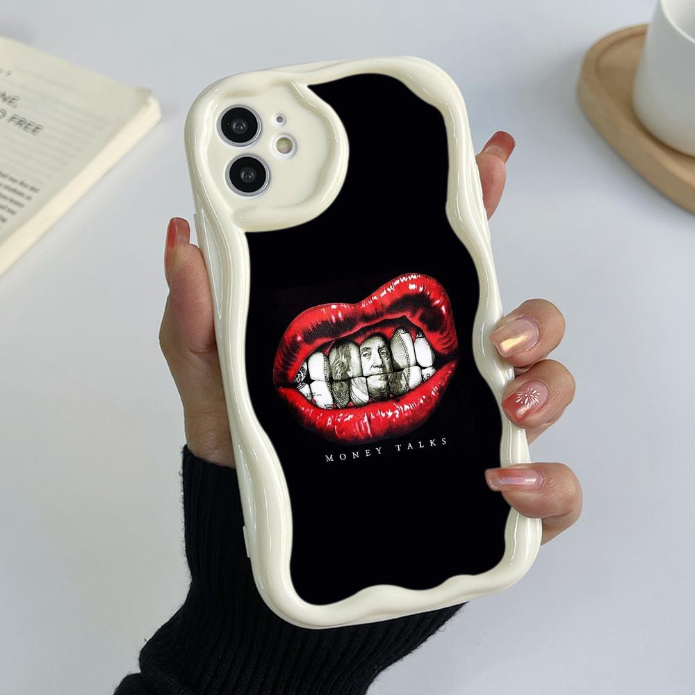LZ19 Lips Kiss Art Clear Soft Wave Phone Cases for Samsung S24 S23 Ultra S20 FE A54 A14 A52s A51 S10 Huawei Honor 90 Protection Back Cover
