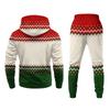 Men's Casual Christmas Print Hoodie and Straight-Leg Sweatpants Two-Piece Set for Holiday Celebration