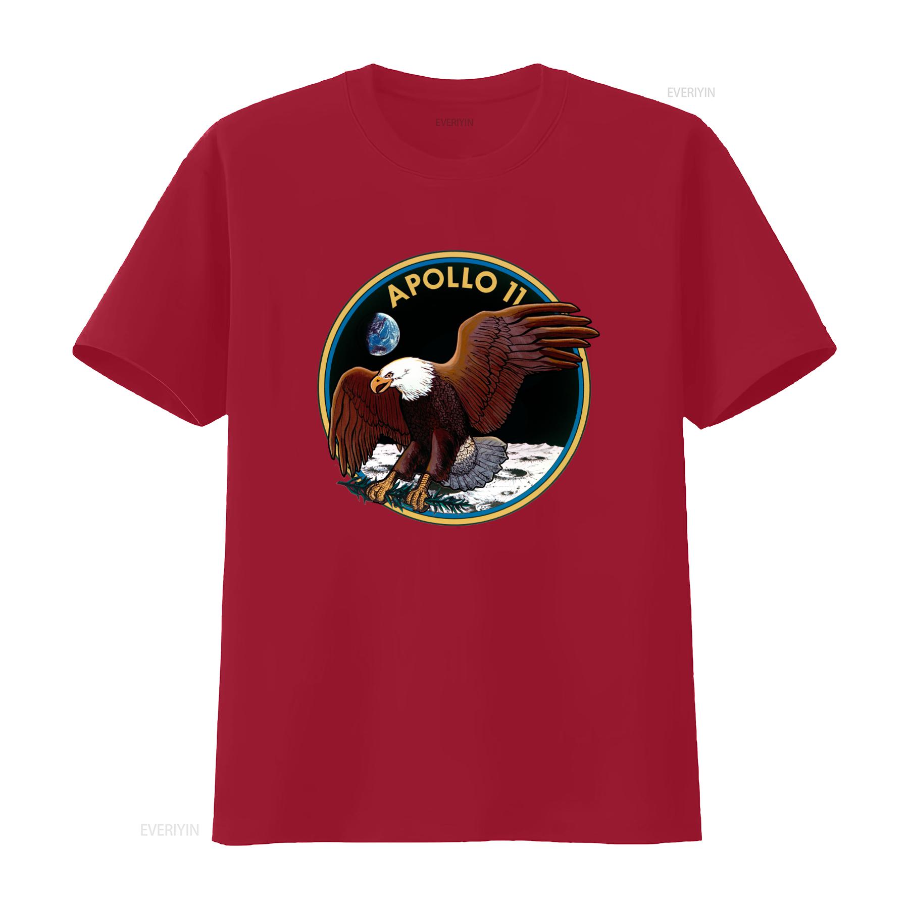 Apollo 11 Mission Patch Eagle Moon Earth T Shirt vintage Washed Versatile designer clothes Slightly Unisex S