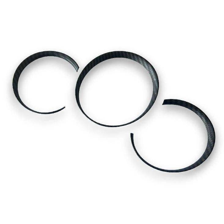 Matt Carbon Fiber Style Dashboard Dial Gauge Rings Bezel Trim For Porsche Macan 95B 2014-2023
