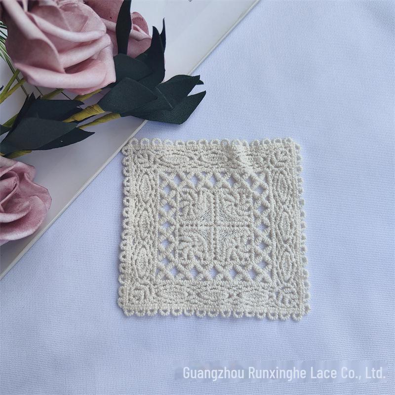 Écusson Brodé Abricot: Fil de coton ovale pour vêtements d'enfants DIY, Accessoires de dentelle faits main