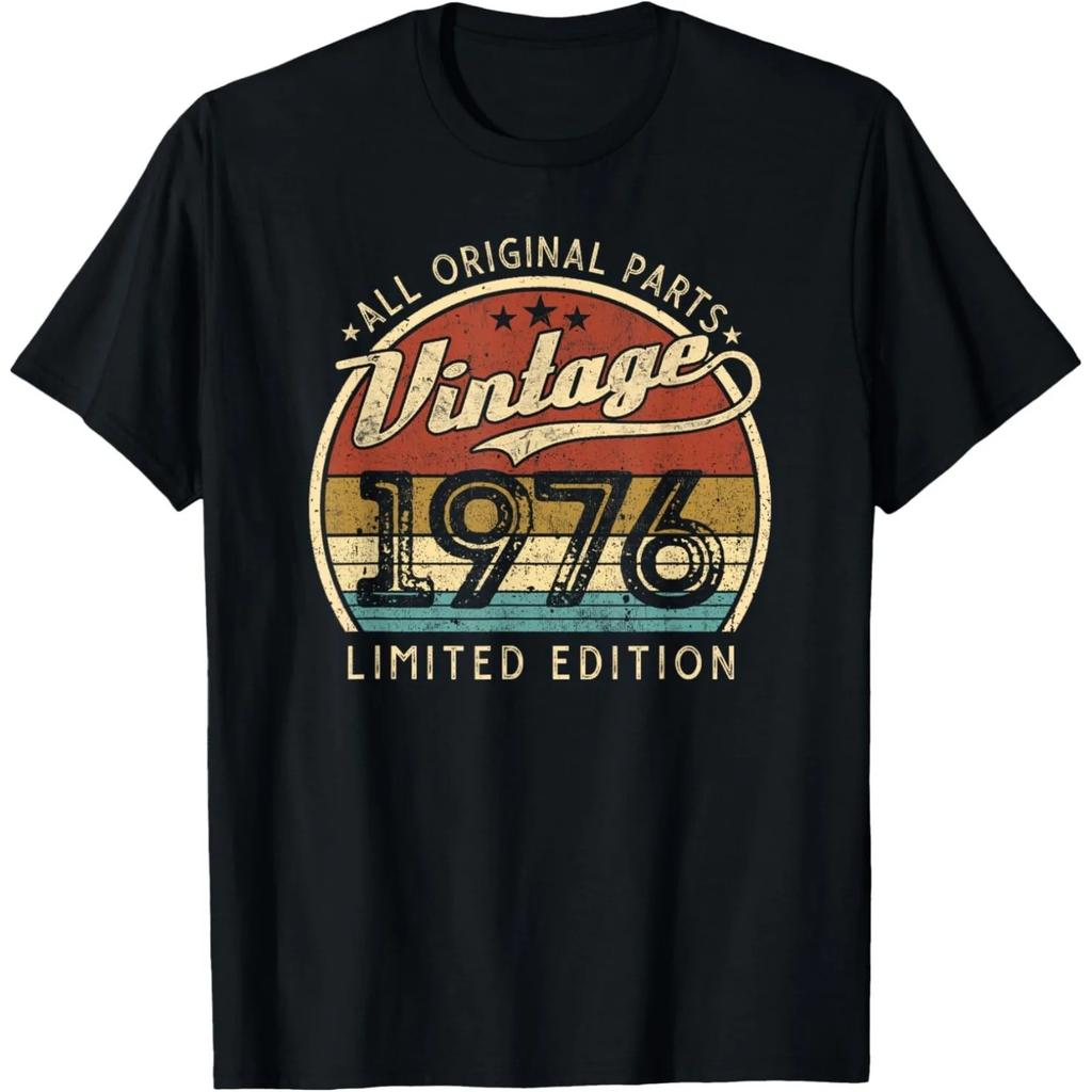 50th Vintage 1976 Birthday Limited Edition 50 Years Old T Shirts Men Streetwear Tee Shirt Short Sleeve Unisex Loose Clothing