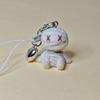 Halloween Flocked Mummy Ghost Phone Chain Charm Ins Style Phone Case Bag Camera Pendant
