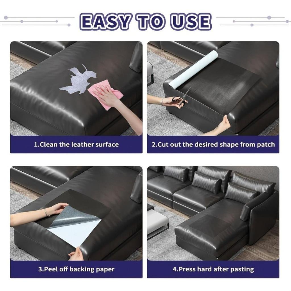 Büyük Boy Kendinden Yapışkanlı Suni Deri Tamir Yaması Kanepe, Araba Koltuğu, Motosiklet Koltuğu, Başlık için