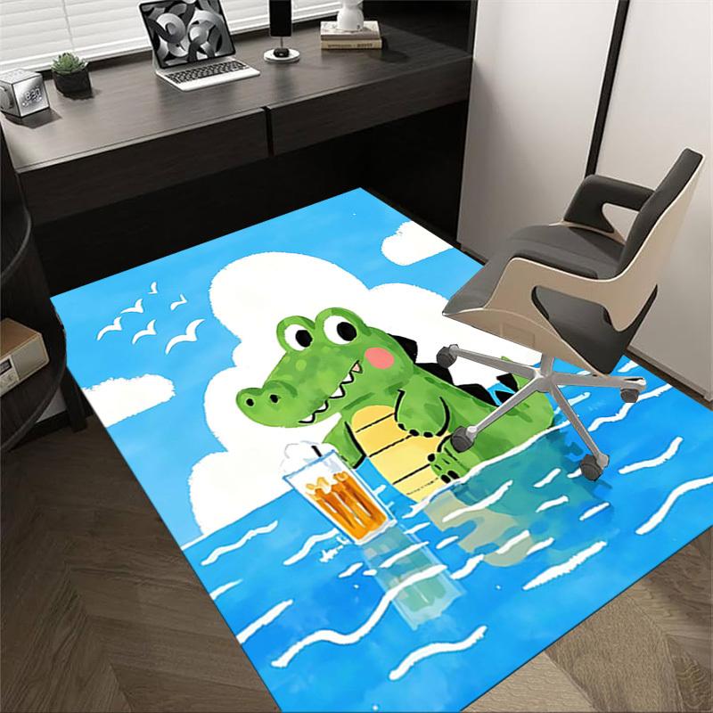 

1PC Alligator Drink Anti-slip carpet, suitable for Office, bedroomand playrooms. It can also be used as a sofa footrest cover-W15 60cm by 90cm
