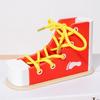 Montessori Wooden Lacing Shoe Toy for Kids