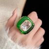 Exaggerated Acrylic Resin Ring Candy Color Big Dome Plain Ring Geometric Ring  Jewelry Gifts