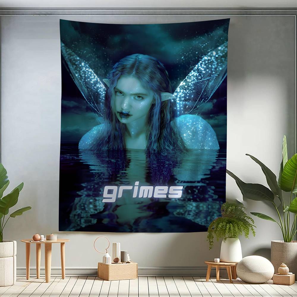 Singer Grimes Colorful Tapestry Wall Hanging Hanging Tarot Hippie Wall Rugs Dorm Wall Art Decor