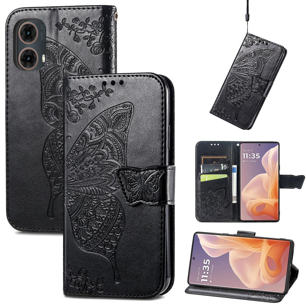 Etui dla Motorola Moto G85 5G/S50 Neo 5G Skórzane PU Portfel Pokrowiec na Telefon Wzór Motyla