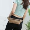 Casual Solid Color Canvas Outdoor Waist Belt Bag Canvas Bags Money Pouch Chest Bag Waist Packs