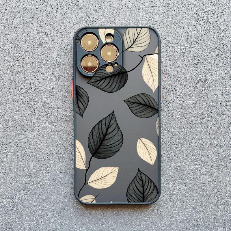 Vintage Flower Leaves Phone Case For iPhone 16 15 14 Pro Max Plus 13 12 11 Mini Pro Max X XR XS 8 7 Plus SE2 Shockproof Shells